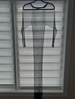 Superdown Black Crochet Maxi Cover-Up